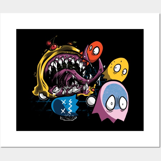 Monster Pacman Wall Art by KinkajouDesign